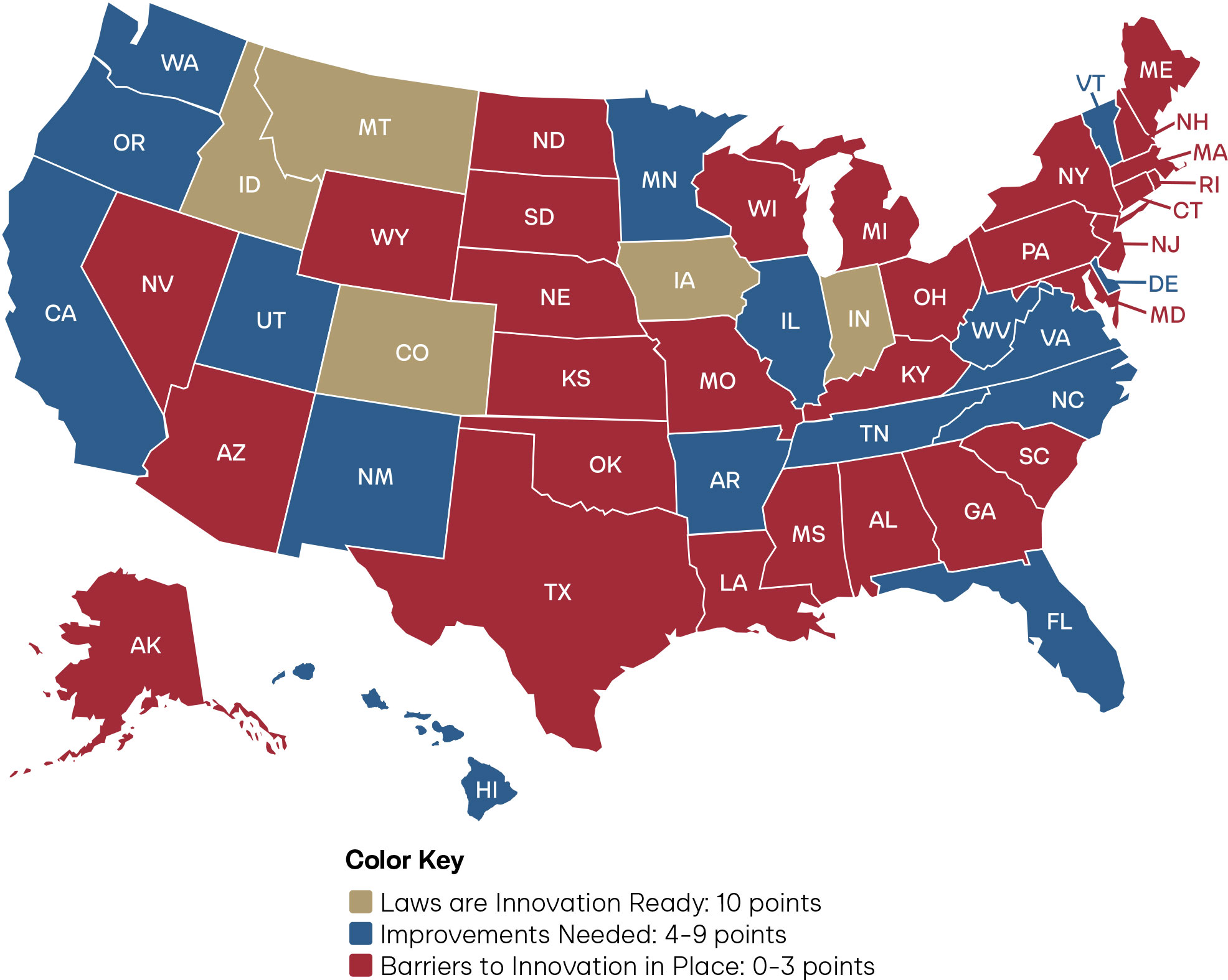 Overall Scores of Pharmacist Full Practice Authority Across the States