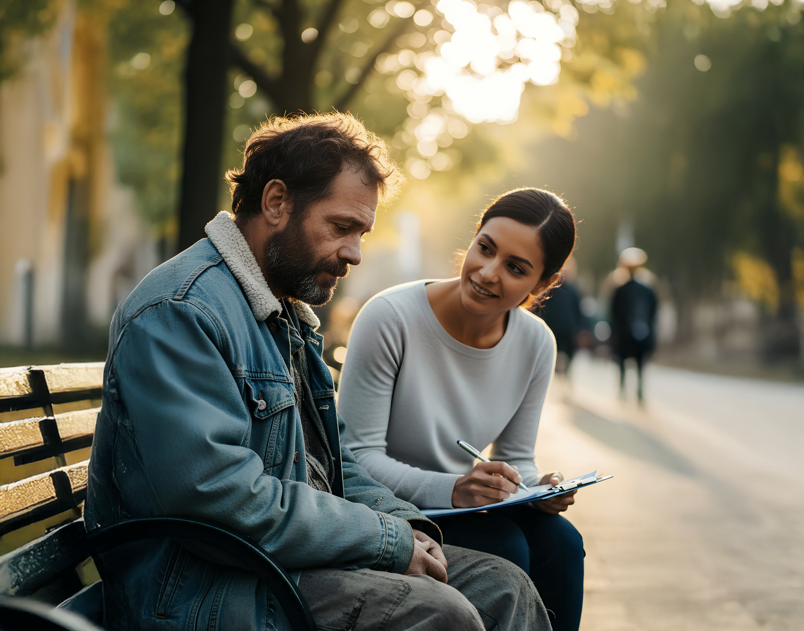 homeless man getting treatment for SMI