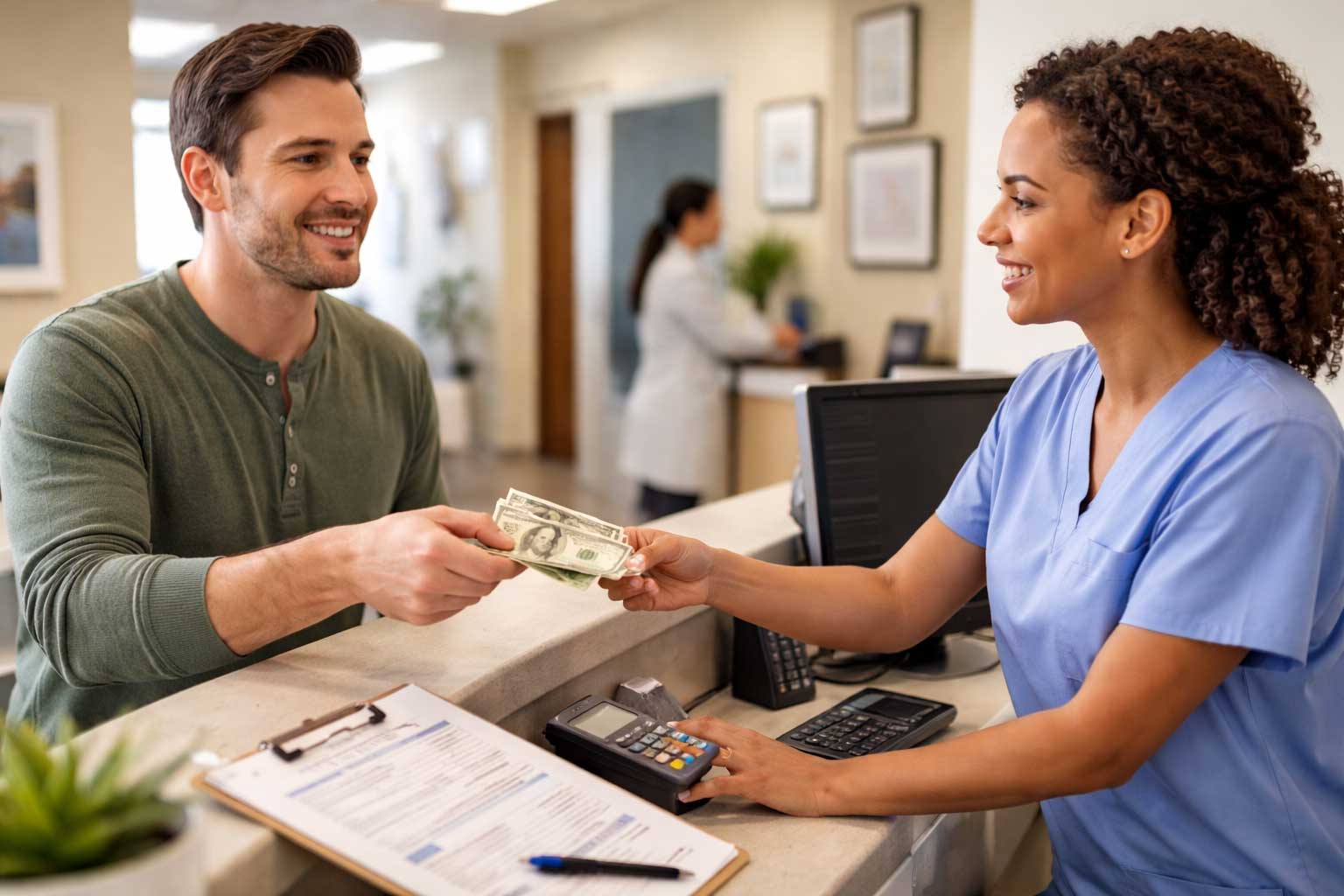 paying medical bill with cash