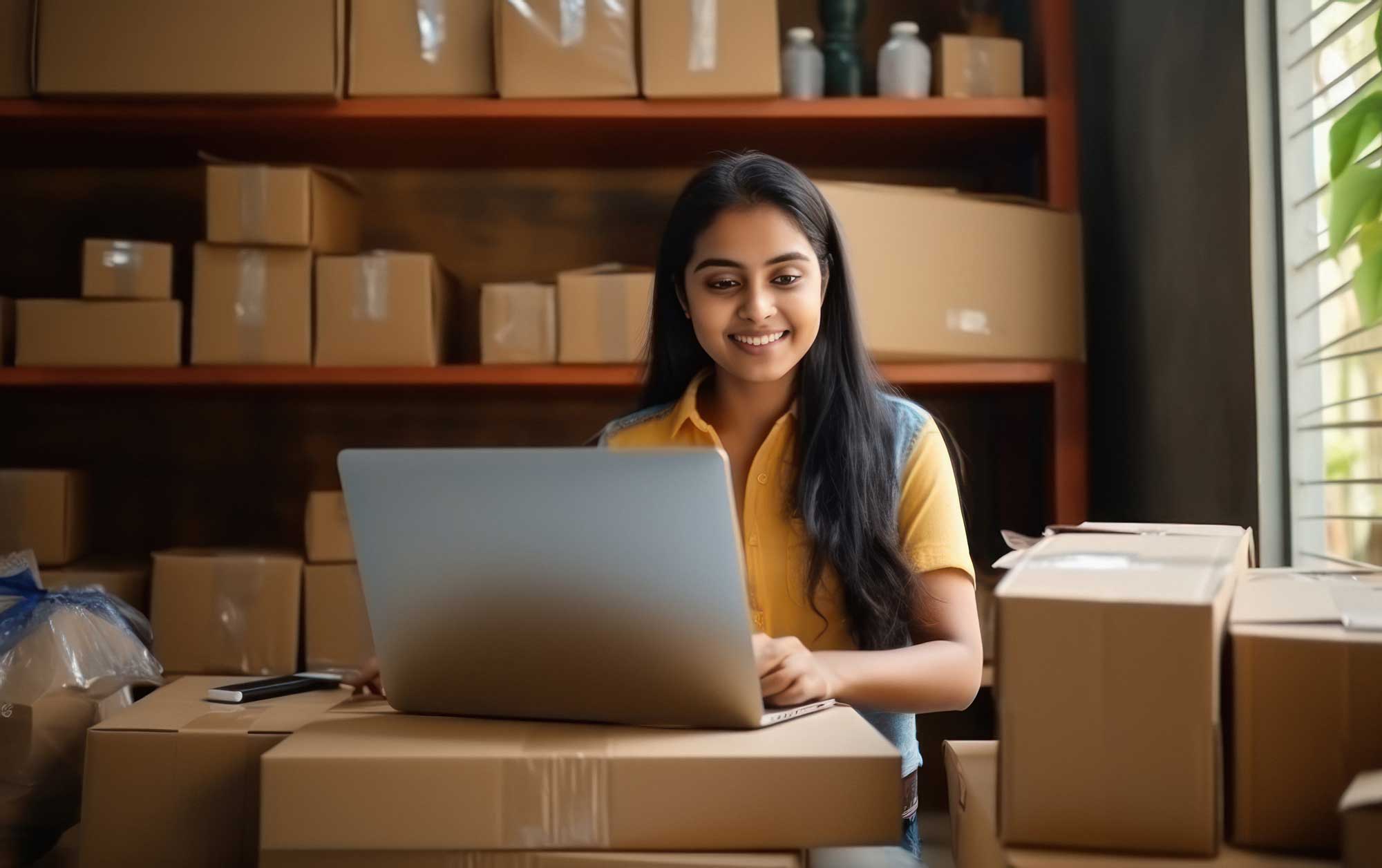 small business owner using AI